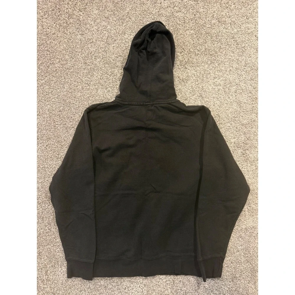 True Religion Hoodie Mens S Black TR Box Logo Embroidered Pullover Sweatshirt